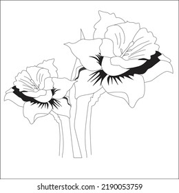 Simple Flower Line Art Design cute sample 6