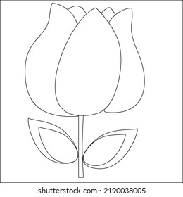 A Simple Flower Line drawing design cute