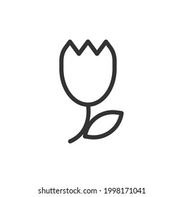 Icono de línea de flor simple. Símbolo premium con estilo de trazo. Diseño del icono de flor. Ilustración vectorial.