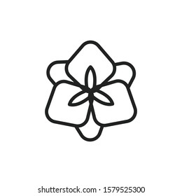 Simple flower line icon. Stroke pictogram. Vector illustration isolated on a white background. Premium quality symbol. Vector sign for mobile app and web sites.