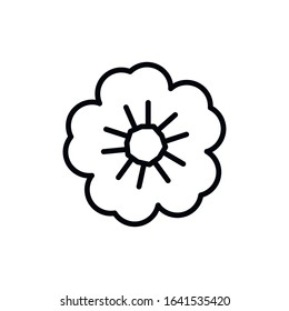 Simple flower line icon. Stroke pictogram. Vector illustration isolated on a white background. Premium quality symbol. Vector sign for mobile app and web sites.
