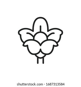 Simple flower line icon. Stroke pictogram. Vector illustration isolated on a white background. Premium quality symbol. Vector sign for mobile app and web sites.
