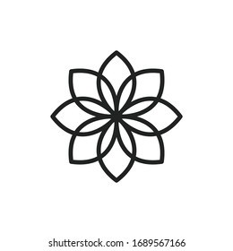Simple flower line icon. Stroke pictogram. Vector illustration isolated on a white background. Premium quality symbol. Vector sign for mobile app and web sites.