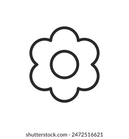 Simple flower, linear style icon. nature and beauty. Editable stroke width