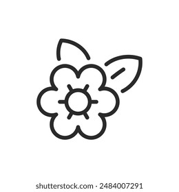 Simple flower, linear style icon. nature and simplicity. Editable stroke width