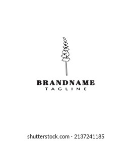 simple flower logo cartoon icon design template black modern isolated vector unique
