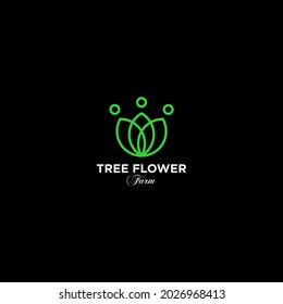 simple flower logo with a combination of three people icons