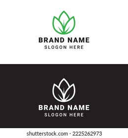 Simple flower logo design, simple beauty design, leaf logo design for a brand, herbal, health and nature logo design
