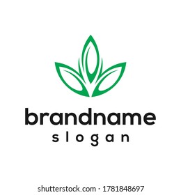 Simple flower logo design vector