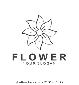logotipo de flor simple naturaleza logotipo diseño abstracto vectorial