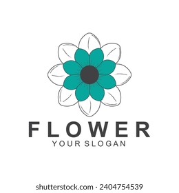 simple flower logo  nature logo  abstract  design vector