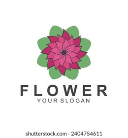 logotipo de flor simple naturaleza logotipo diseño abstracto vectorial