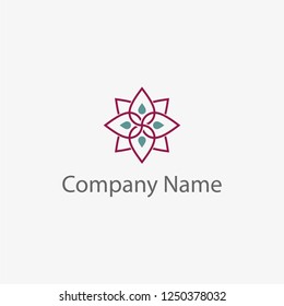 Simple Flower Logo template, art design
