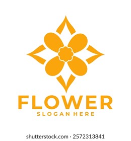 Simple flower logo template design