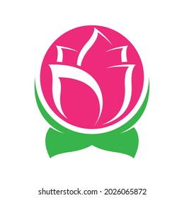 Simple flower logo vector icon design