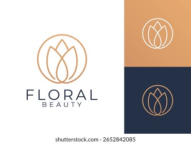 logotipo simples flor lotus. spa salão de beleza cosméticos design conceito