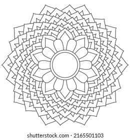 simple flower mandala art coloring book for adult