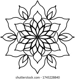 Easy Mandala Mandalas Flower Coloring Page Stock Illustration ...