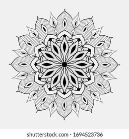 Einfaches Blumendesign für das Färben. Vektorillustration Mandala. Blume.Blume. Orientalisch. Buchseite.