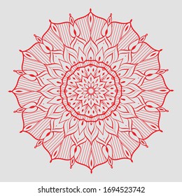 Simple Flower Mandala Design for Coloring. Vector Mandala. Floral. Flower. Oriental. Book Page.