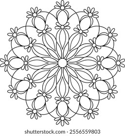 A simple Flower Mandala Design white background