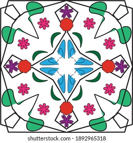 simple flower mandala for interior design