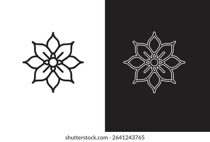 Simple Flower  Mandala Outline Icon 