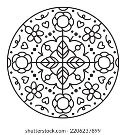 Simple flower mandala vector illustration