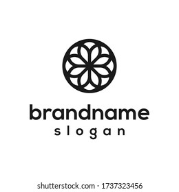 simple flower modern logo design vector