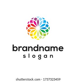 simple flower modern logo design vector