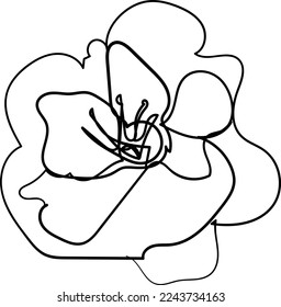 Simple Flor dibujo de una línea estilo bello ilustración diseño mínimo