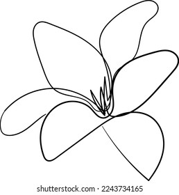 Simple Flor dibujo de una línea estilo bello ilustración diseño mínimo
