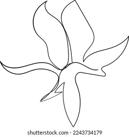 Simple Flower one-line art drawing style beautiful illustration minimal design