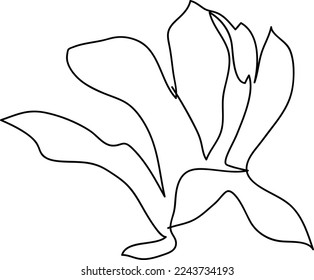 Simple Flower one-line art drawing style beautiful illustration minimal design