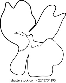 Simple Flower one-line art drawing style beautiful illustration minimal design
