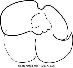 Simple Flor dibujo de una línea estilo bello ilustración diseño mínimo