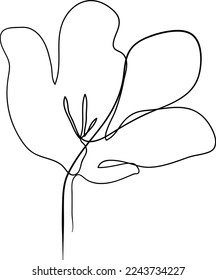 Simple Flower one-line art drawing style beautiful illustration minimal design