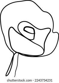 Simple Flor dibujo de una línea estilo bello ilustración diseño mínimo