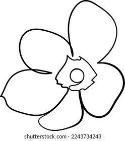 Einfache Blumen-Einzeilige Kunstzeichnung schöne Illustration minimales Design
