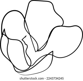 Simple Flower one-line art drawing style beautiful illustration minimal design
