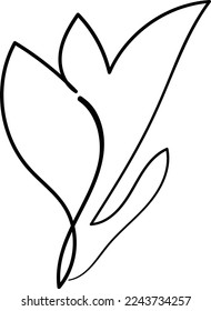 Simple Flor dibujo de una línea estilo bello ilustración diseño mínimo