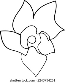 Simple Flor dibujo de una línea estilo bello ilustración diseño mínimo