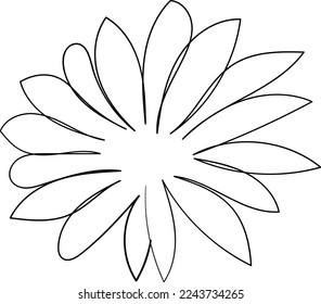 Einfache Blumen-Einzeilige Kunstzeichnung schöne Illustration minimales Design