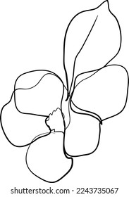 Simple Flor dibujo de una línea estilo bello ilustración diseño mínimo