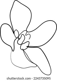 Simple Flor dibujo de una línea estilo bello ilustración diseño mínimo