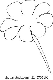 Simple Flower one-line art drawing style beautiful illustration minimal design