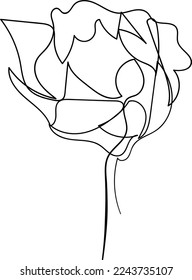 Einfache Blumen-Einzeilige Kunstzeichnung schöne Illustration minimales Design