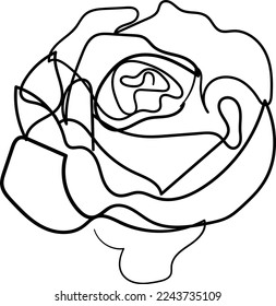 Simple Flower one-line art drawing style beautiful illustration minimal design