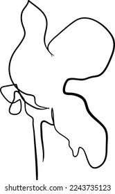 Simple Flower one-line art drawing style beautiful illustration minimal design