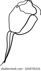 Simple Flower one-line art drawing style beautiful illustration minimal design
